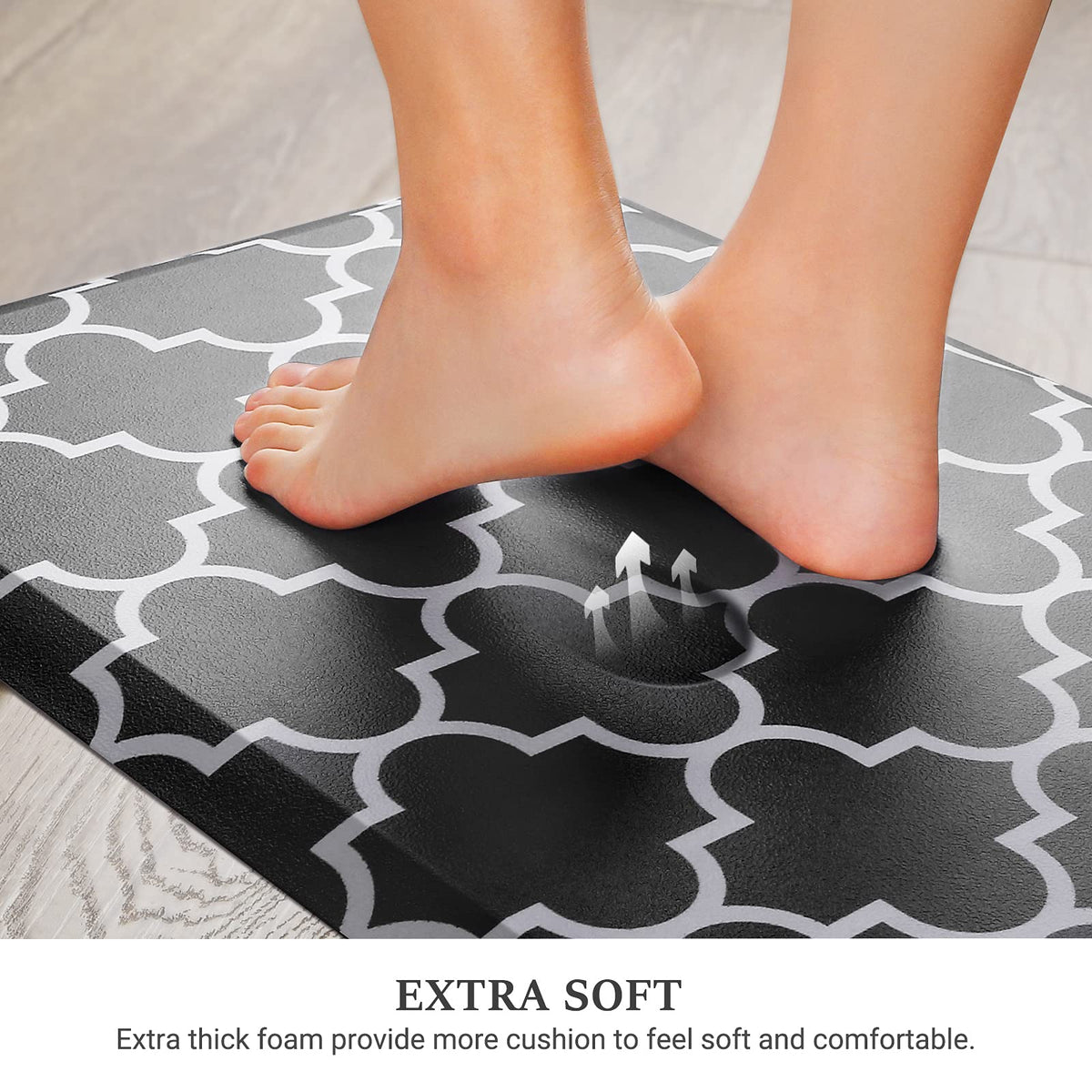 Blue Cushioned Anti-Fatigue Kitchen Mat