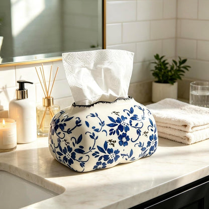 Blue and White Porcelain Tissue Box Holder
