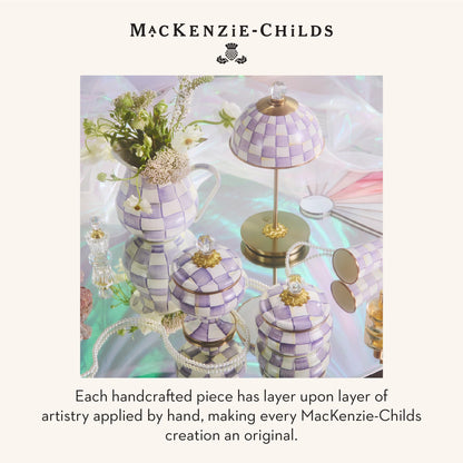 MacKenzie-Childs Enamel Squashed Pot, Royal Check
