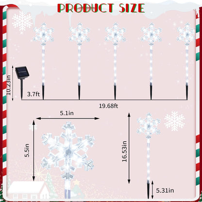Solar Snowflake Pathway Lights, 10 Pack