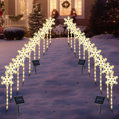 Solar Snowflake Pathway Lights, 10 Pack