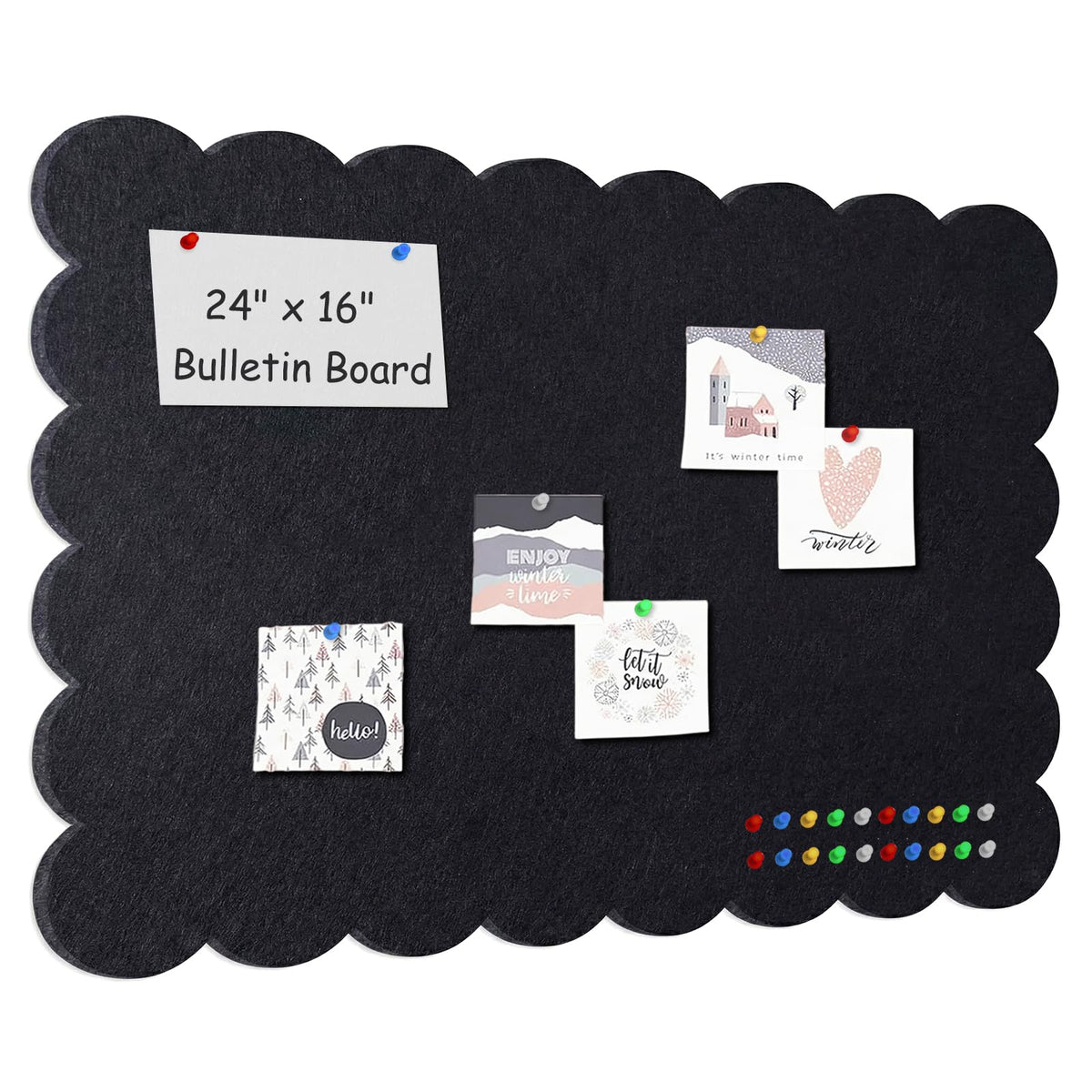 Dark Blue Scalloped Felt Bulletin Board