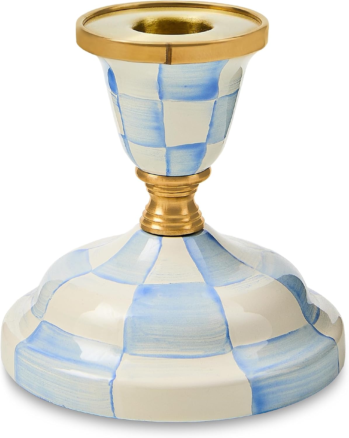 MacKenzie-Childs Sky Check Pillar Candlestick