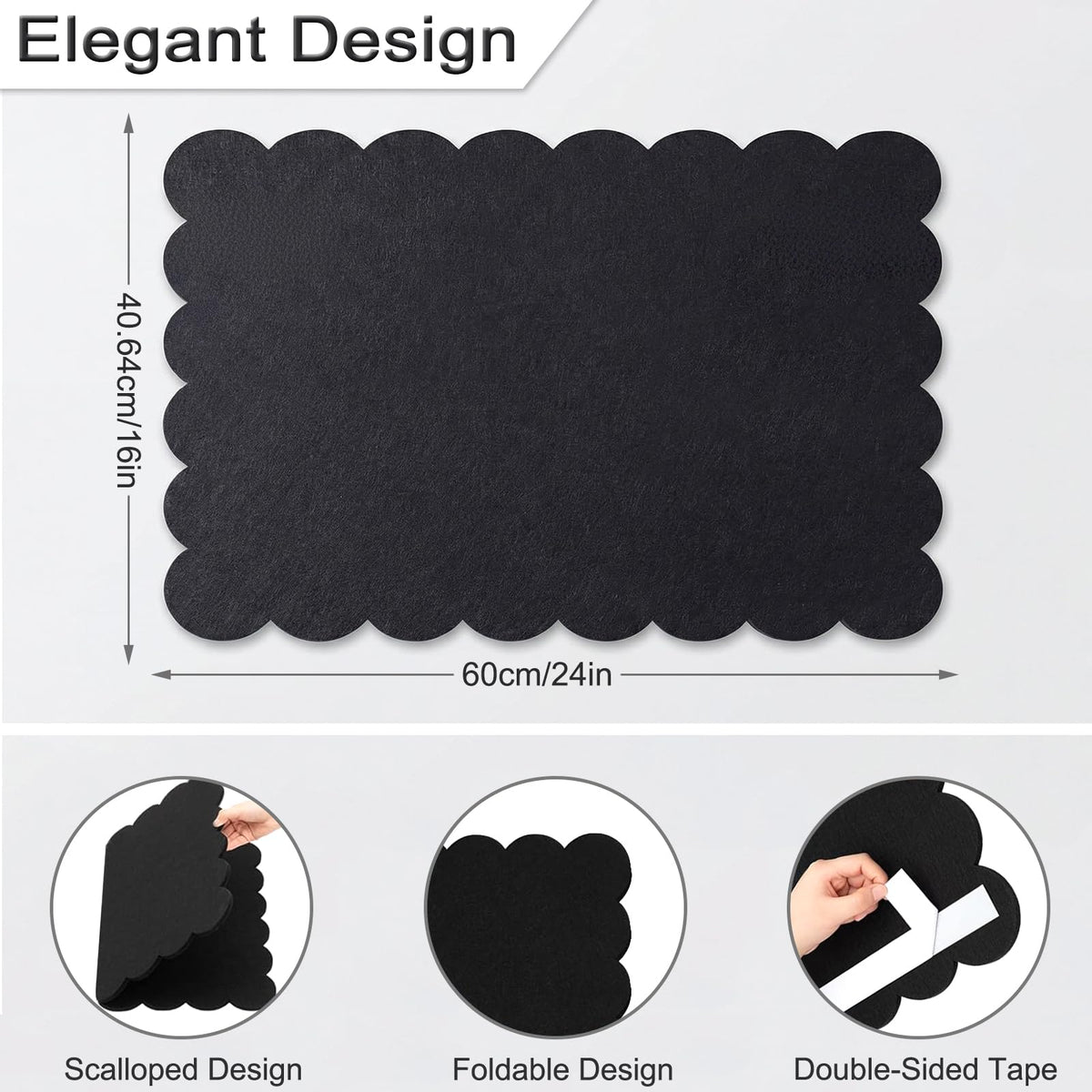 Dark Blue Scalloped Felt Bulletin Board