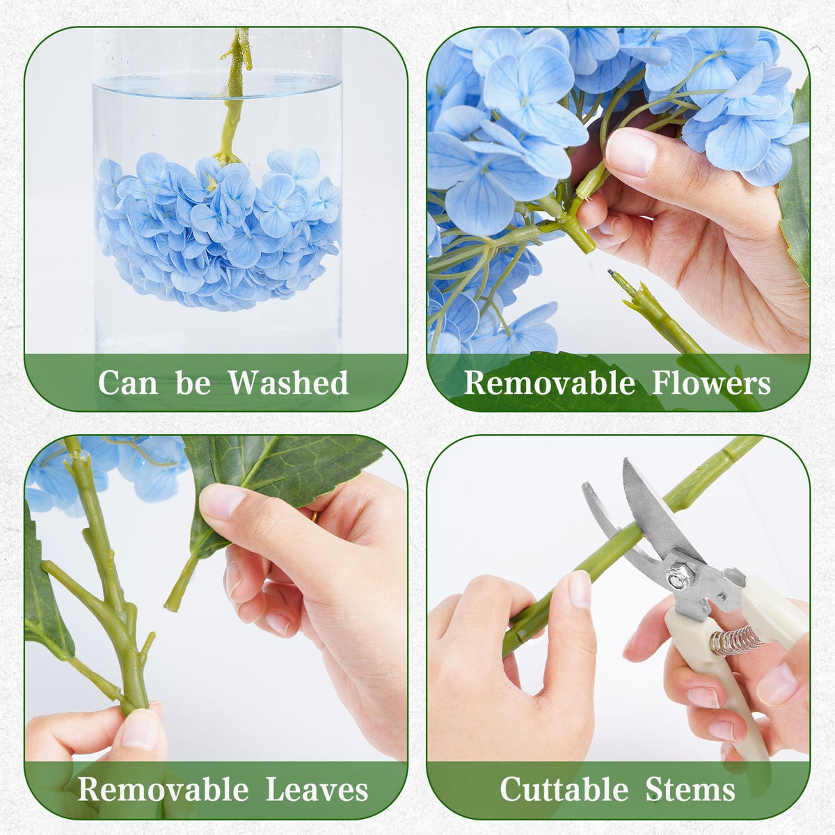 Real Touch Blue Hydrangea Faux Flowers
