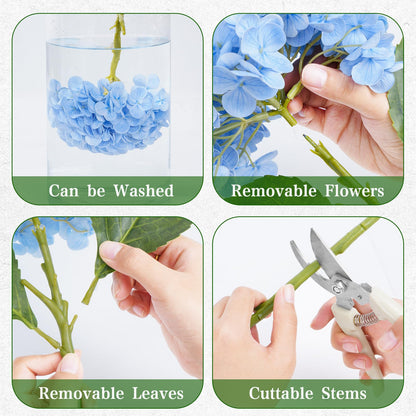 Real Touch Blue Hydrangea Faux Flowers