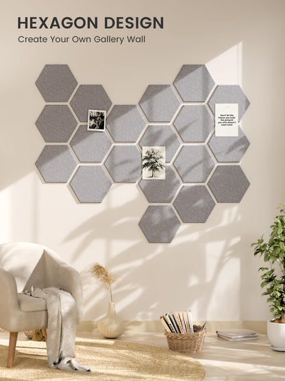 Blue Hexagon Felt Pin Board Tiles, 12 Pack