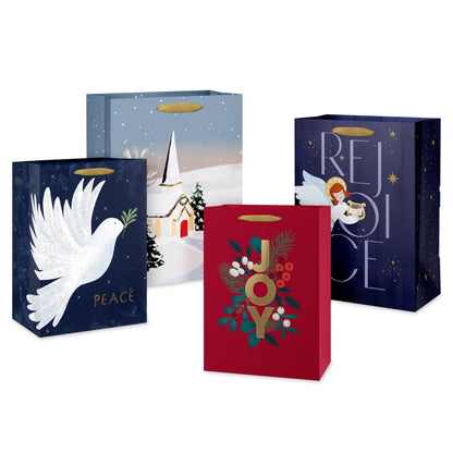 Navy and White Nativity Christmas Wrapping Paper