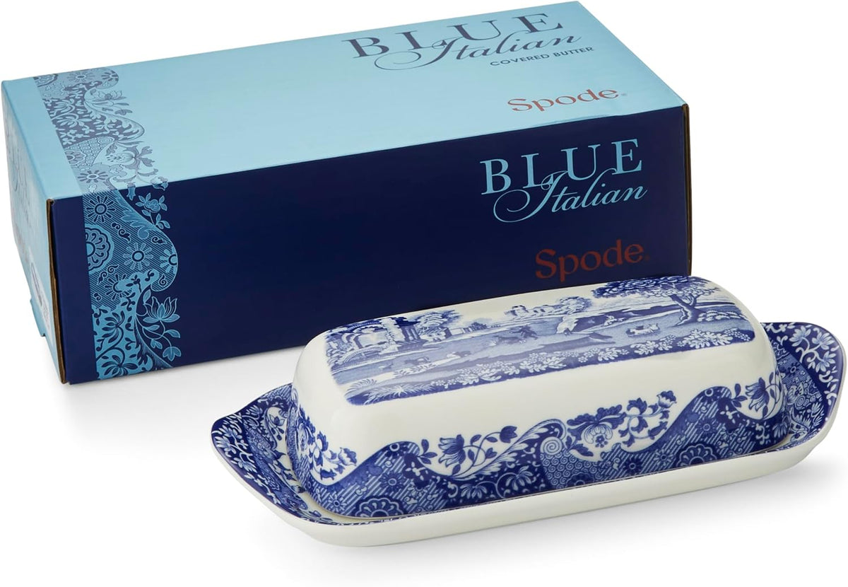 Spode Blue Italian Covered Butter Dish