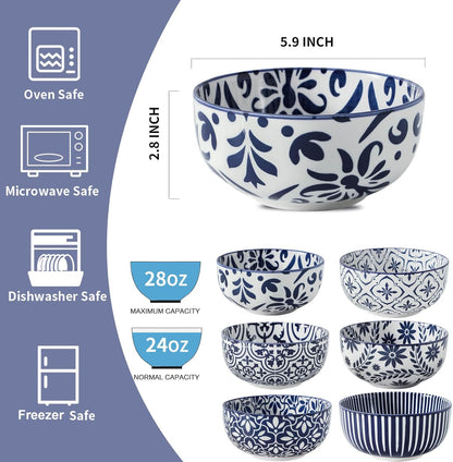 Ceramic Soup Bowls, Set of 6