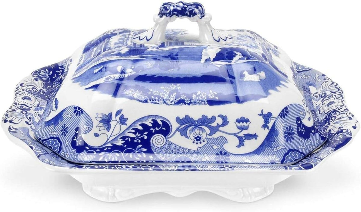 Spode Blue Italian Covered Vegetable Dish, 30 oz