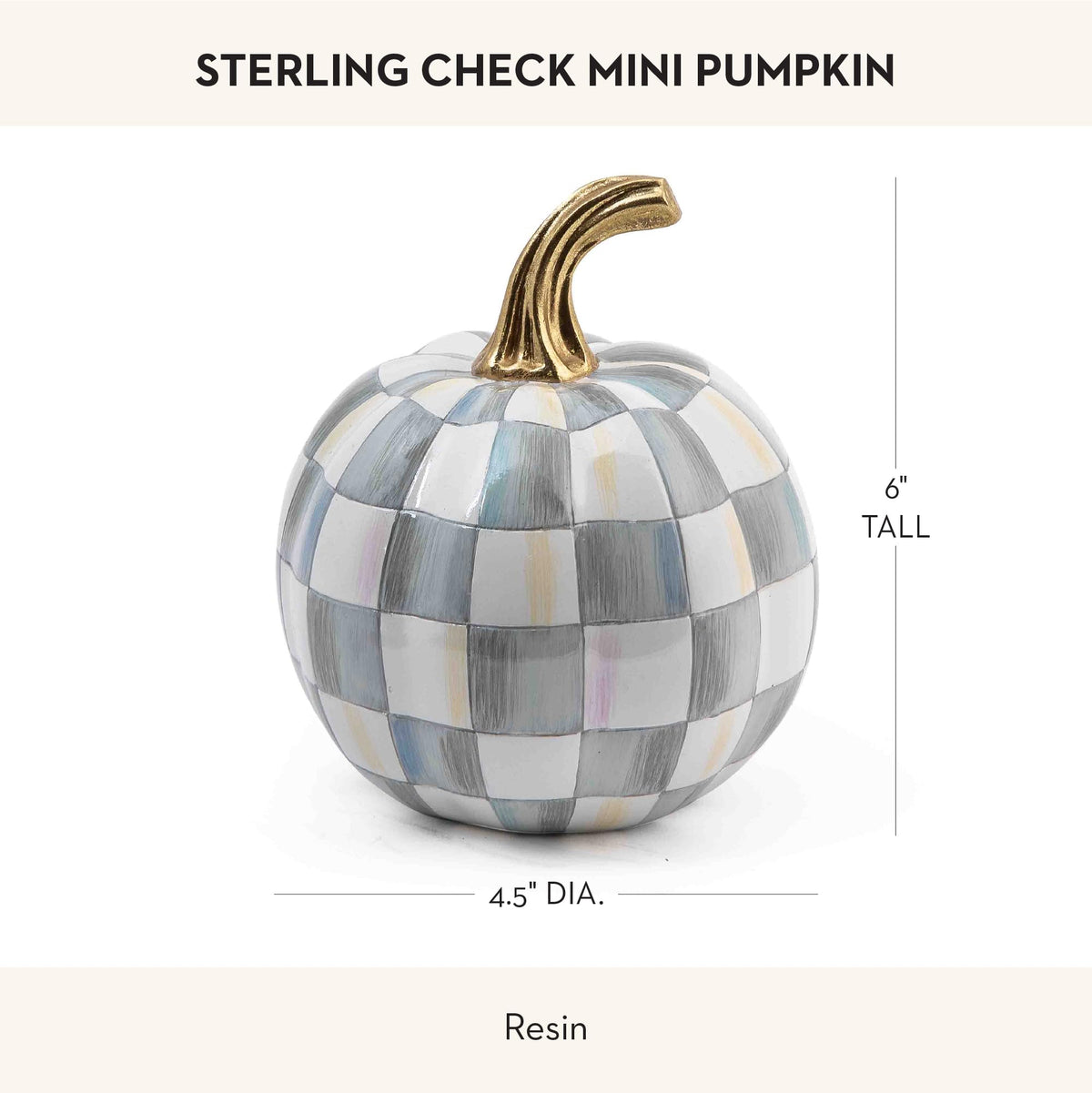 MacKenzie-Childs Resin Pumpkin, Royal Check