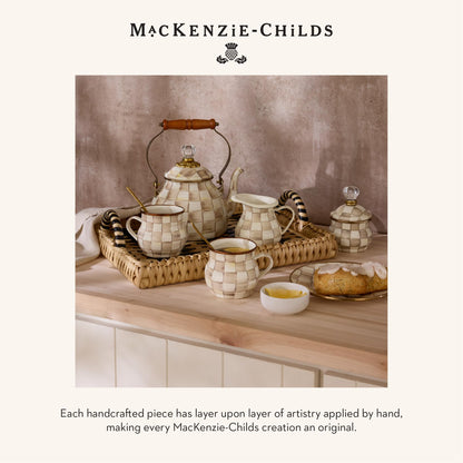 MacKenzie-Childs Enamel Squashed Pot, Royal Check