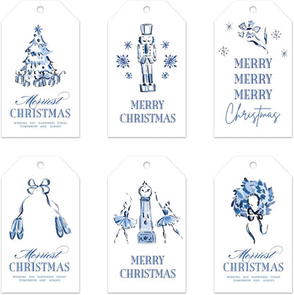 Blue Nutcracker Christmas Gift Tags, 90 Pieces