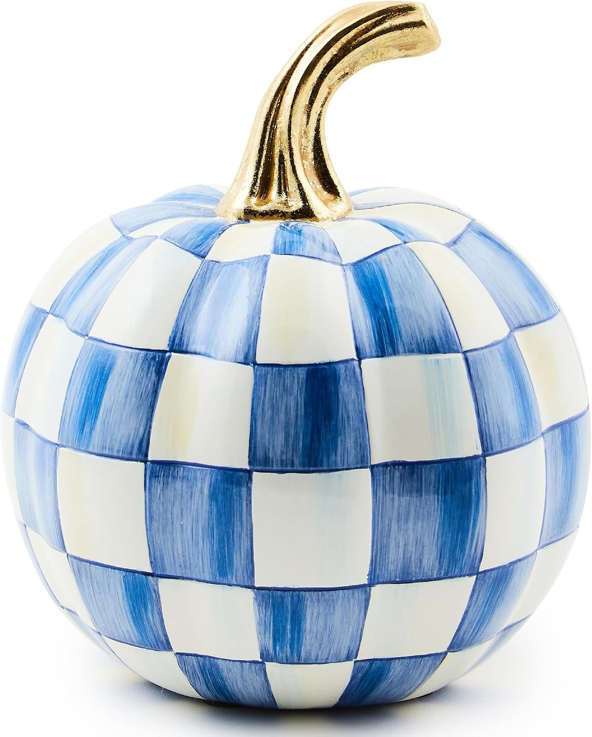 MacKenzie-Childs Resin Pumpkin, Royal Check