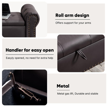 Navy Velvet Tufted Storage Bench