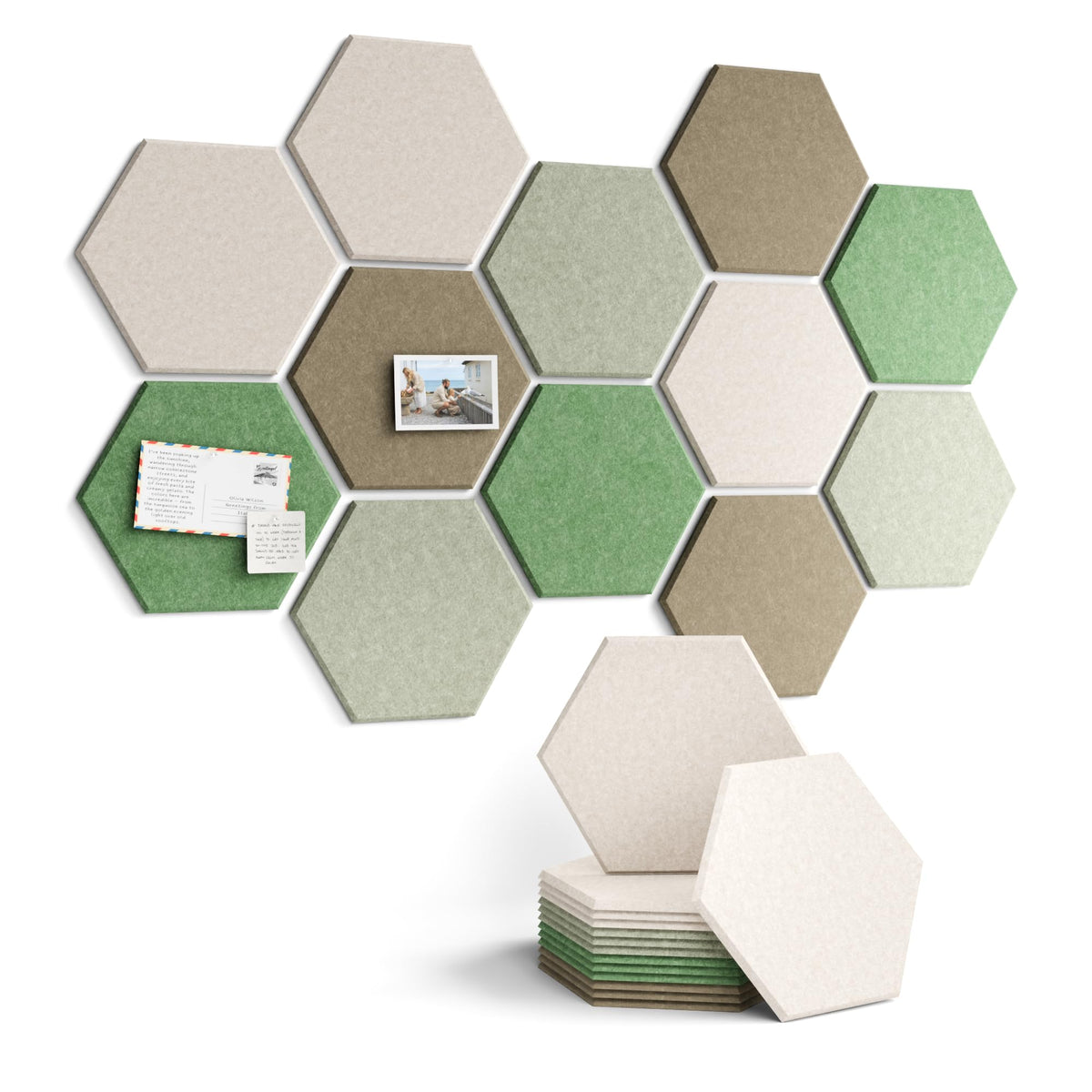 Blue Hexagon Felt Pin Board Tiles, 12 Pack