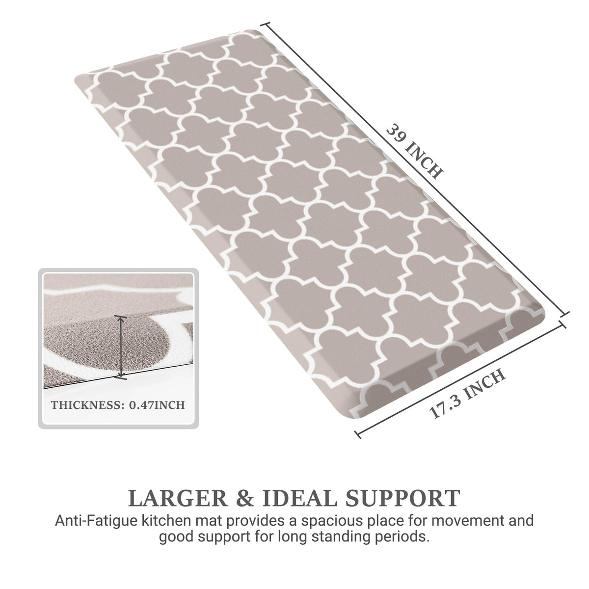 Blue Cushioned Anti-Fatigue Kitchen Mat