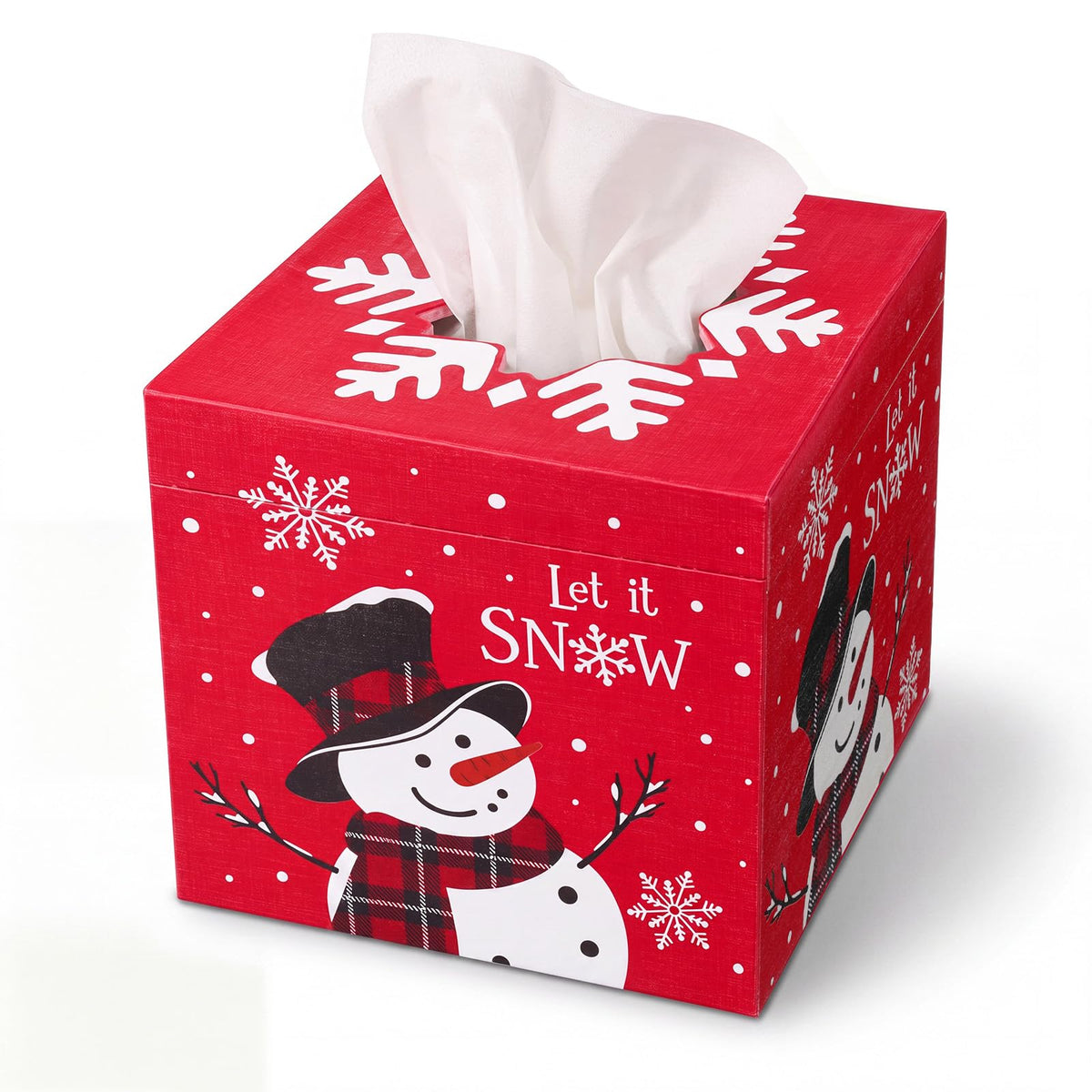 French Toile Tissue Box Cover, 6 Inch