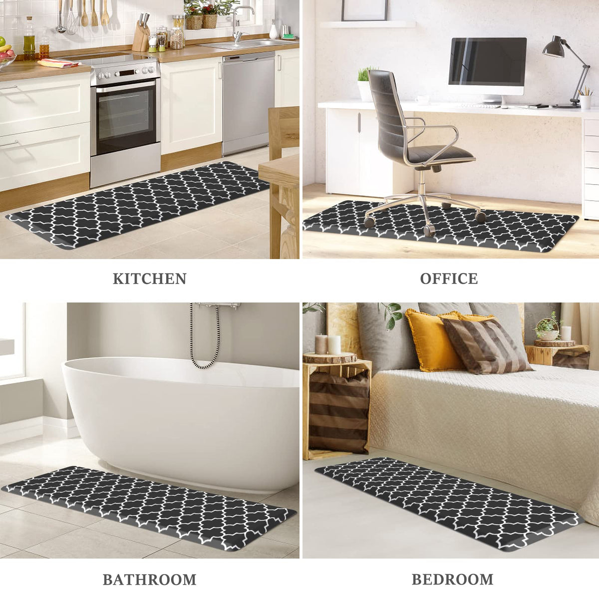 Blue Cushioned Anti-Fatigue Kitchen Mat