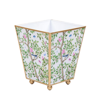 Blue and White Enamel Cachepot, 4 Inch