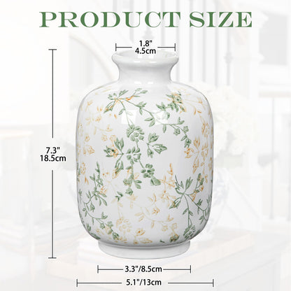 Hollyone Blue and White Chinoiserie Bottle Vase, 7 Inch