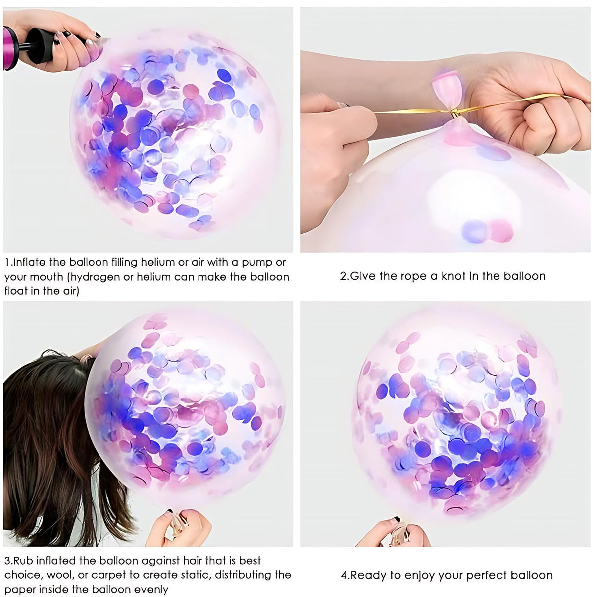 Royal Blue and White Confetti Balloons, 50 Pack