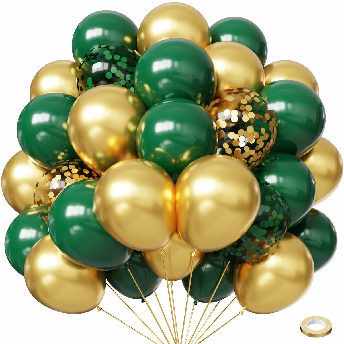 Royal Blue and White Confetti Balloons, 50 Pack