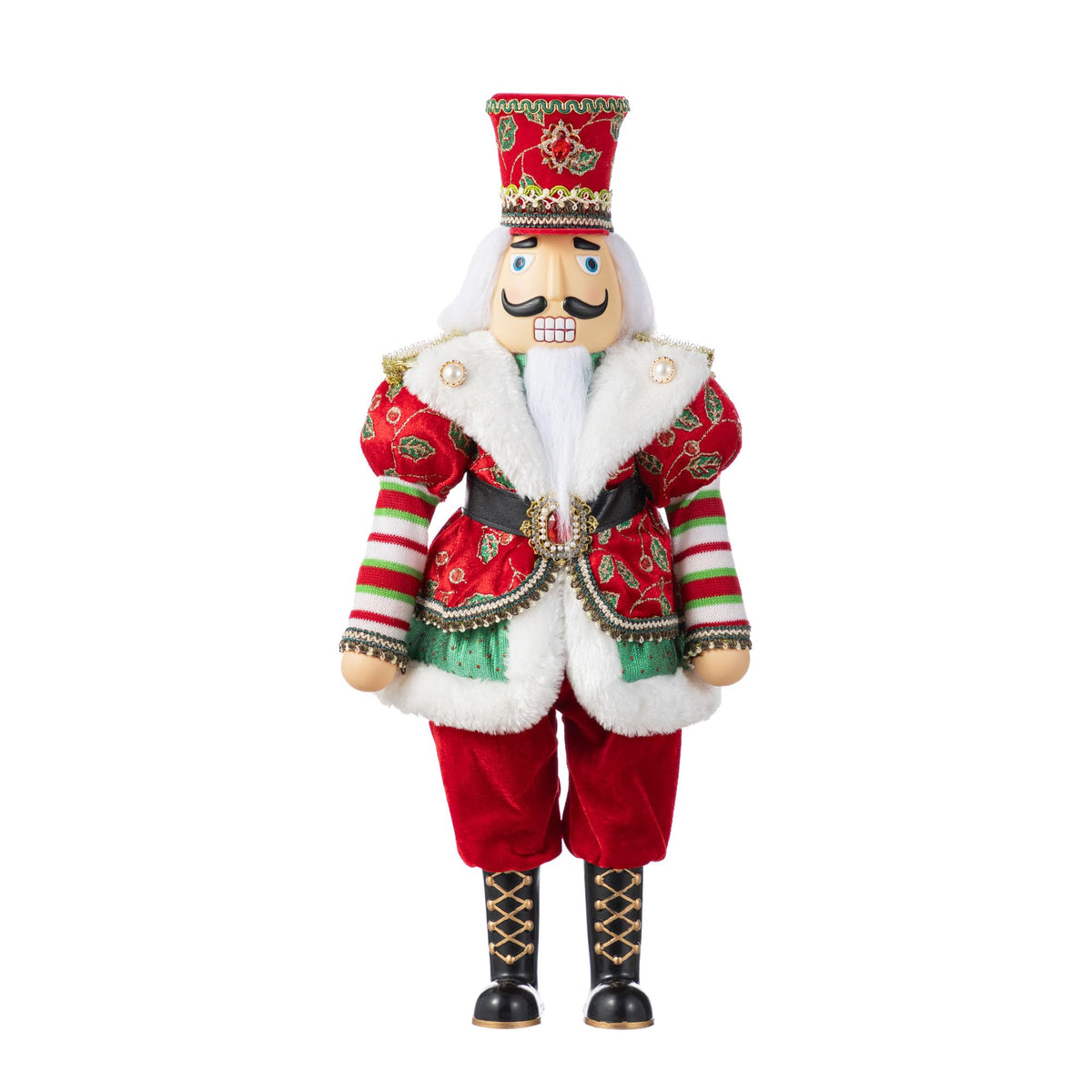 Blue Velvet Santa Figurine, 18 Inch