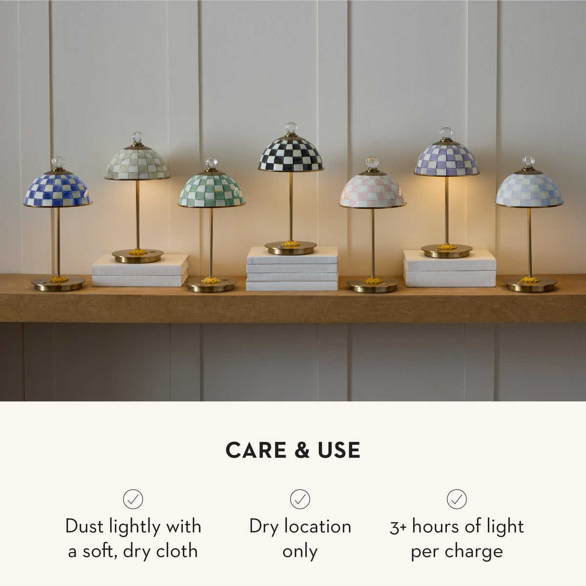 MacKenzie-Childs LED Dome Table Lamp, Sky Check