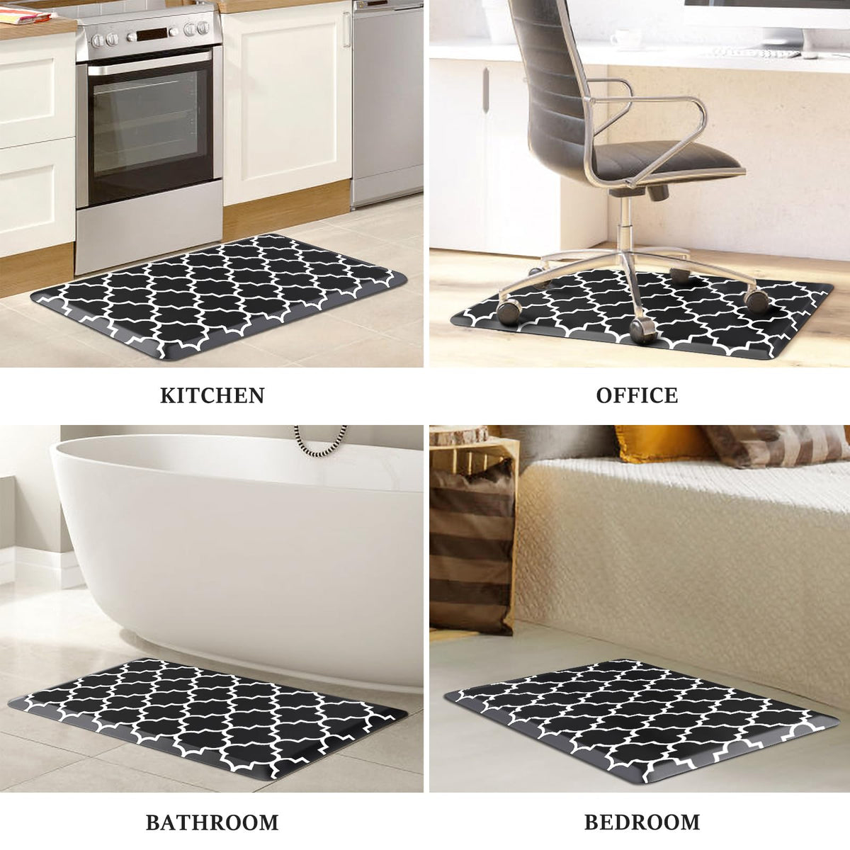 Blue Cushioned Anti-Fatigue Kitchen Mat