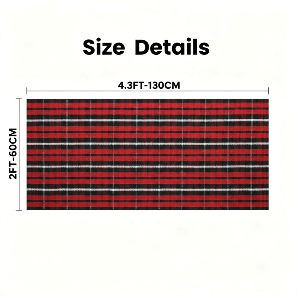 MUBIN Blue White Plaid Cotton Rug, 27.5x43