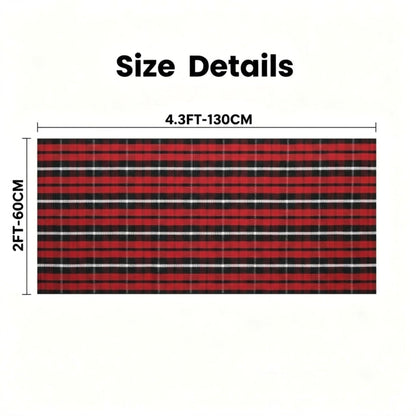 MUBIN Blue White Plaid Cotton Rug, 27.5x43