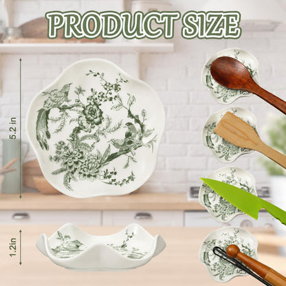 Chinoiserie Ceramic Bird Spoon Rest, Blue and White