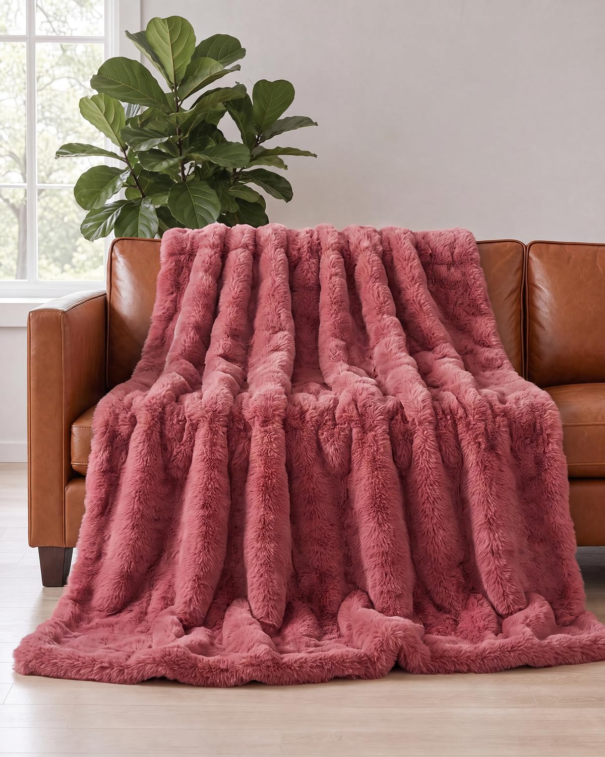 Faux Fur Bubble Throw Blanket, 50 x 60 Inch