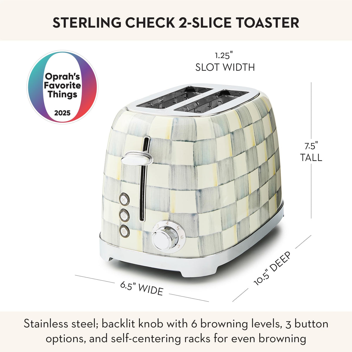 MacKenzie-Childs 2-Slice Toaster, Royal Check