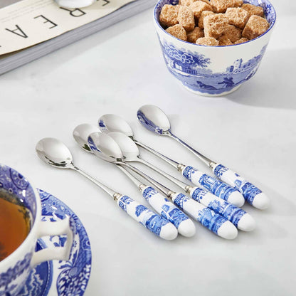 Spode Blue Italian Teaspoons, Set of 6