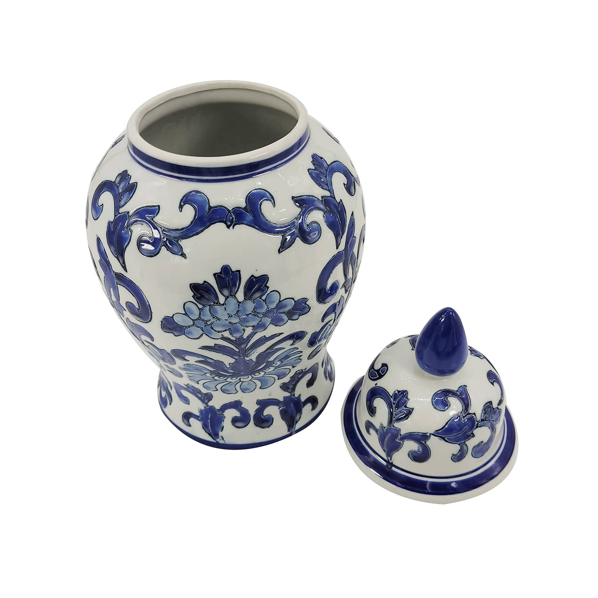 Blue and White Chinoiserie Ginger Jar, 12 or 14 Inch