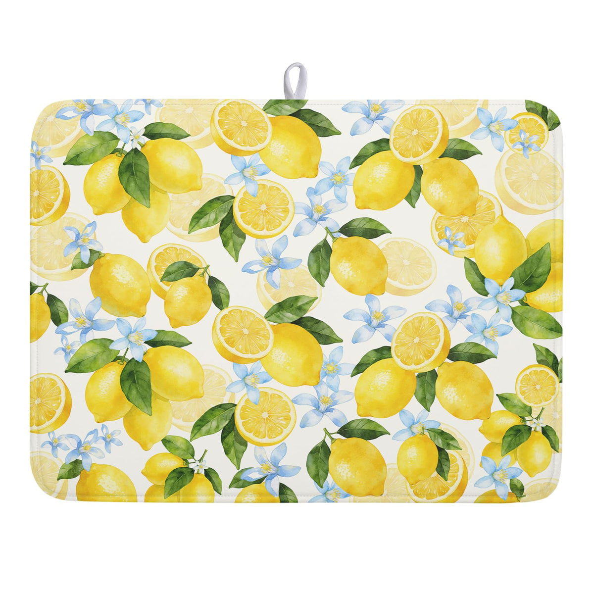 Blue Chinoiserie Floral Dish Drying Mat