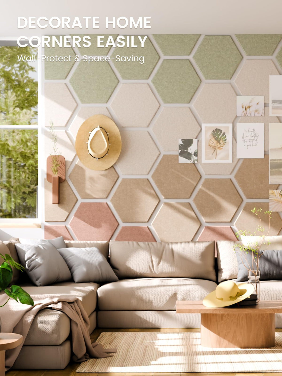 Blue Hexagon Felt Pin Board Tiles, 12 Pack