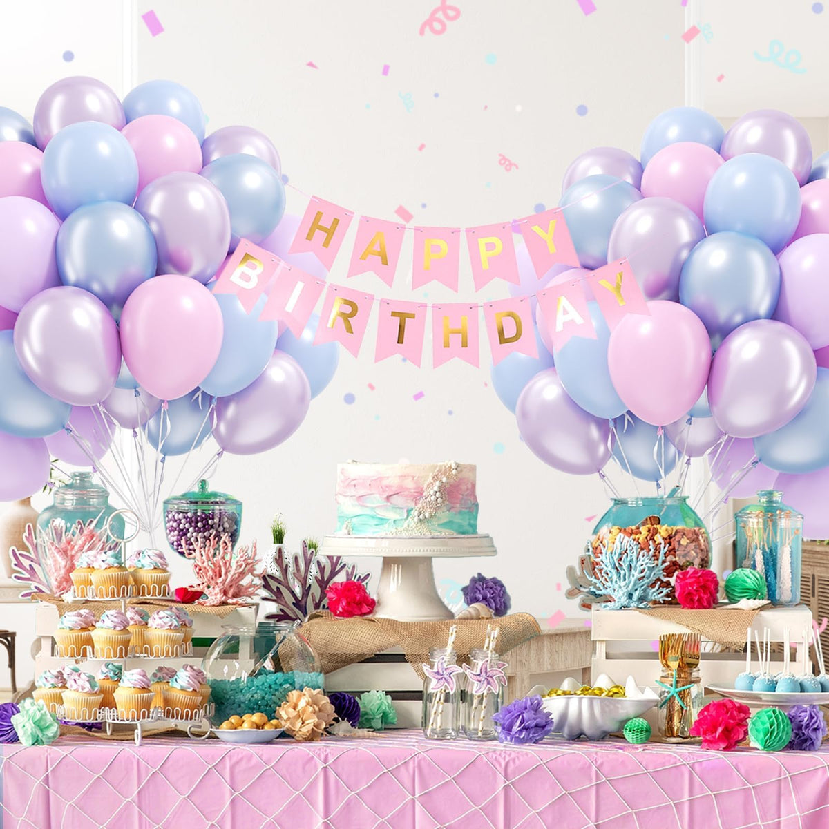 Blue and White Balloon Kit, 60 Pieces
