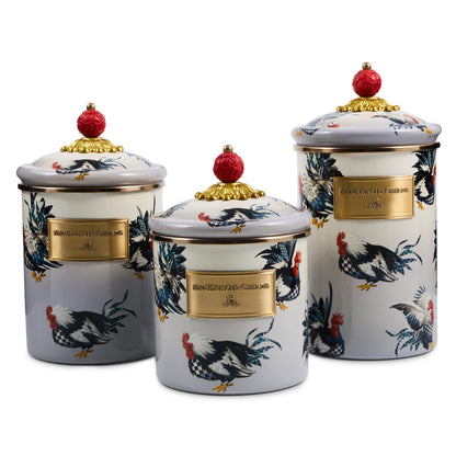 MacKenzie-Childs Enamel Canister Set, Royal Check
