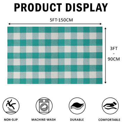 Blue Buffalo Plaid Outdoor Rug, 27.5x43