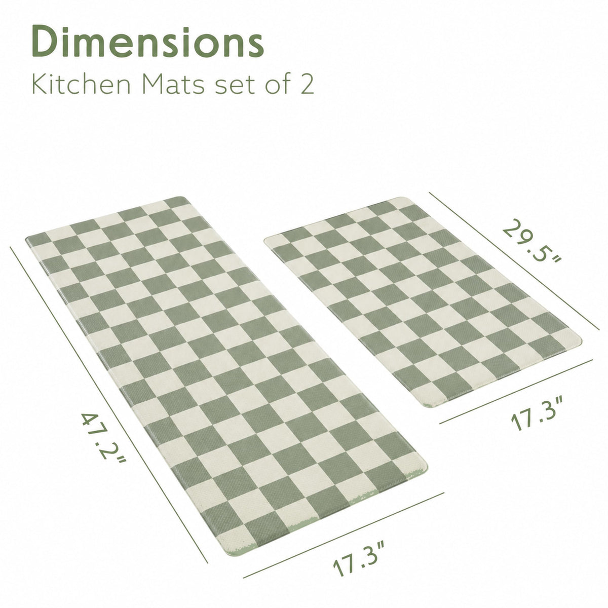 Navy Checkered Kitchen Mats, Set of 2
