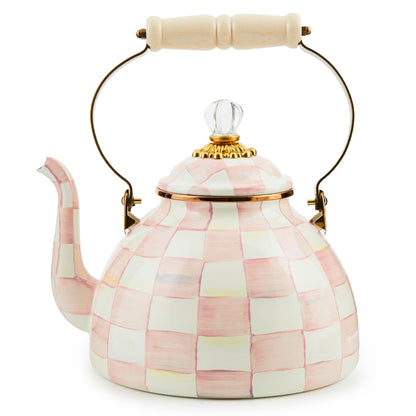 MacKenzie-Childs Enamel Tea Kettle, Royal Check
