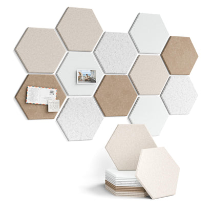 Blue Hexagon Felt Pin Board Tiles, 12 Pack
