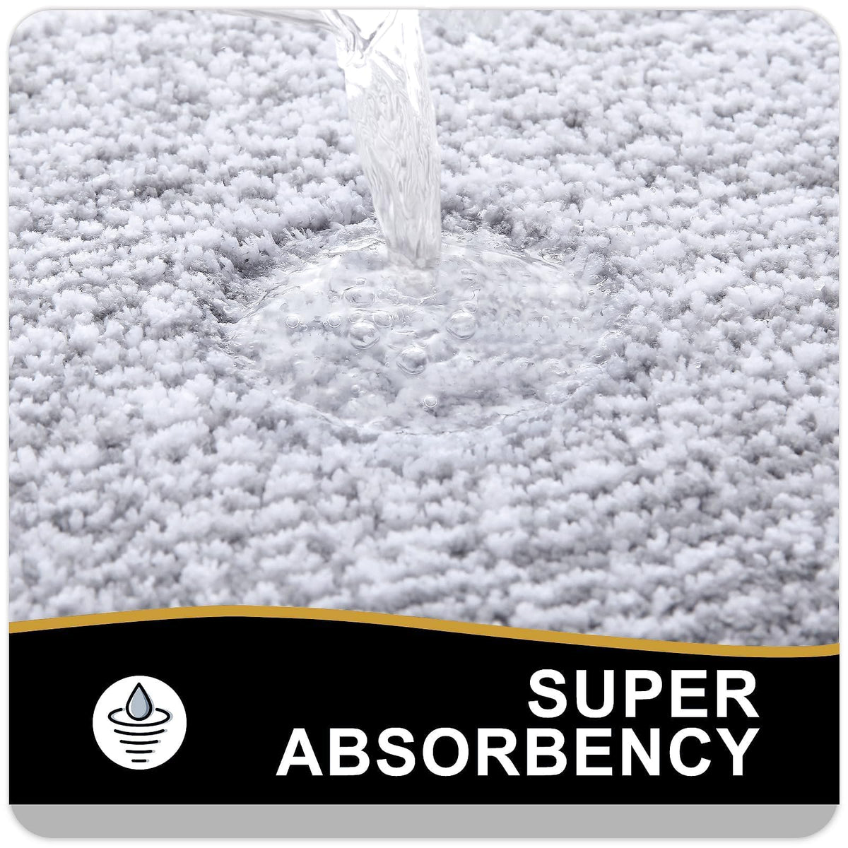 Navy and White Microfiber Bath Rug, 36 x 24