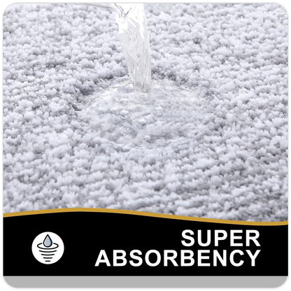 Navy and White Microfiber Bath Rug, 36 x 24