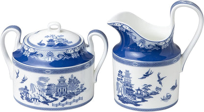 Grace Teaware Blue Willow Sugar and Creamer Set