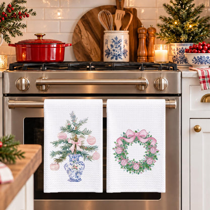 Chinoiserie Christmas Kitchen Hand Towels, 16x24 Inch